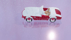 插图雪下降车卡通风格暴雪