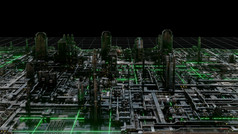 插图模型科幻城市