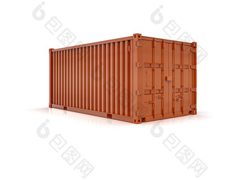 红色的航运货物容器为物流和运输孤立的货物盒子从船xadelivery航运运费运输xaof商品xafor存储出口和进口货物产品