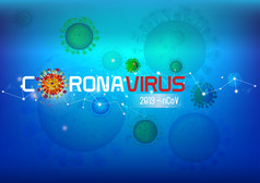 冠状病毒新冠病毒蓝色的背景病毒-ncov
