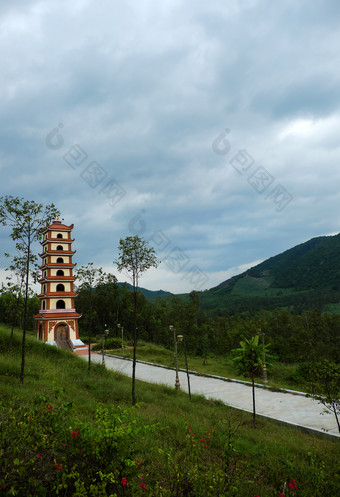 兵营养越南NAM-11<strong>月历</strong>史的地方手儿子固有的nguyen色调英雄寺庙山前为牺牲天堂和地球雄伟的景观周围纪念碑越南