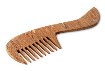棕色（的）木梳子为头发孤立的白色背景棕色（的）木梳子为头发