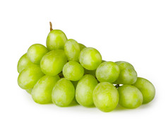 群成熟的绿色葡萄孤立的白色背景群成熟的绿色葡萄