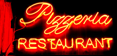 餐厅和比萨 店标志霓虹灯灯
