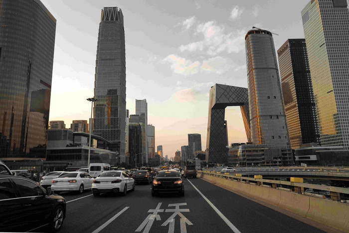 北京国贸交通城市氛围摄影图