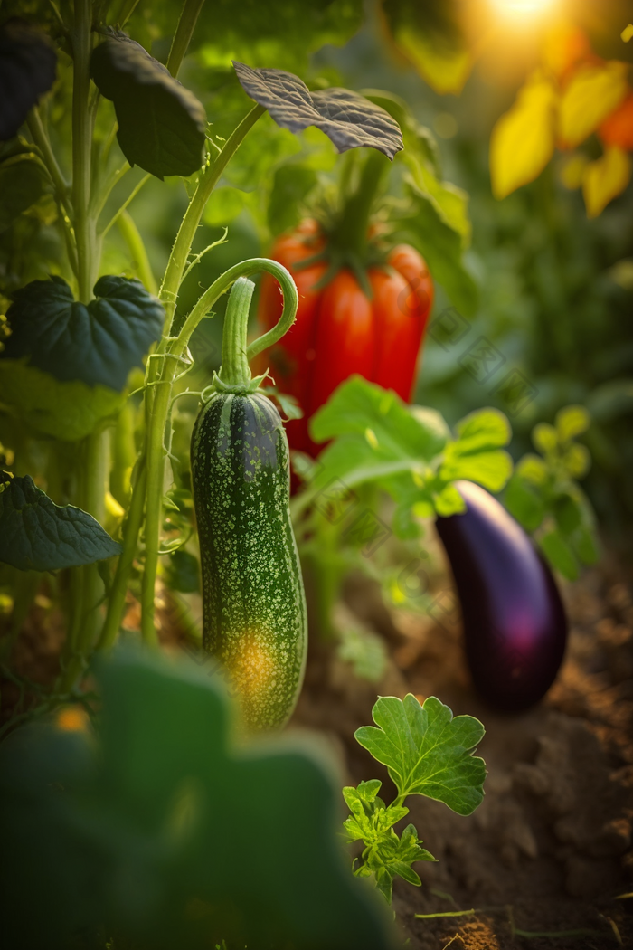 菜园农作物收获摄影图蔬菜作物