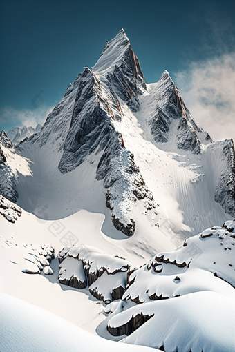 白色专业摄影美丽的的<strong>雪山摄影图</strong>
