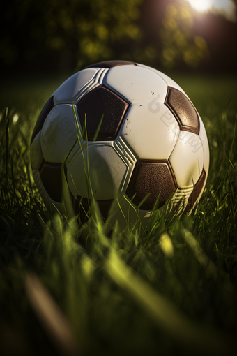 草坪上的运动用品器材<strong>足球</strong>摄影图数字艺术