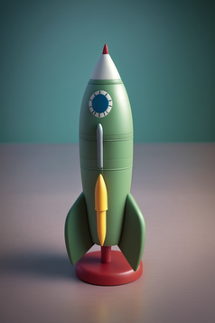 玩具火箭模型摄影图数字艺术13