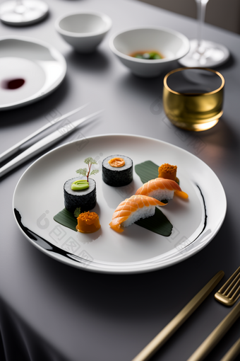 餐盘的<strong>寿司美食</strong>摄影图数字艺术20