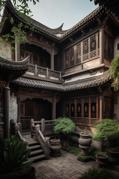 中国风格建筑摄影图数字艺术52