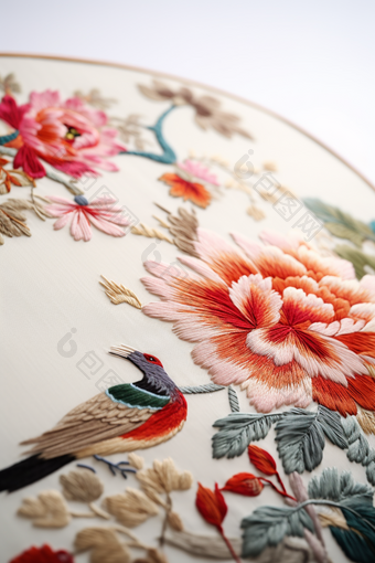 中国手工制作的刺绣高细节专业摄影艺术活