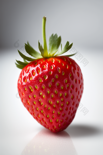 一颗草莓白色桌面一个草莓