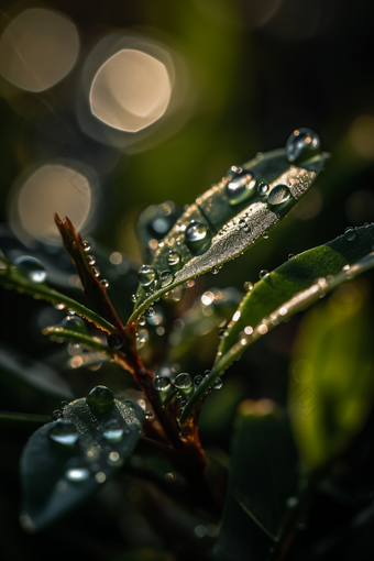 清晨露珠植物冲洗生存