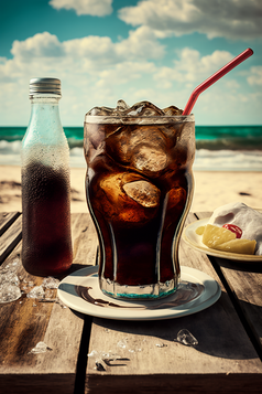 海边饮品可乐摄影图数字艺术3