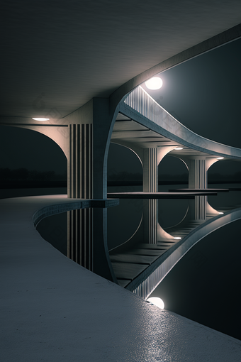 现代桥梁灯光反射反光地面