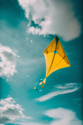 风筝在天空飞行质感生活