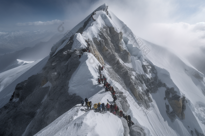 人们穿过珠穆朗玛峰路过专业