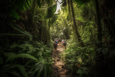 人们穿过热带雨林摄影图数字艺术2