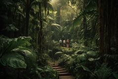 人们穿过热带雨林摄影图数字艺术1