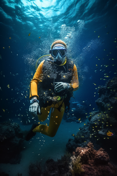 水下拍摄潜水员摄影图数字艺术11