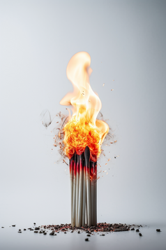 燃烧中的火柴公益摄影图数字艺术10