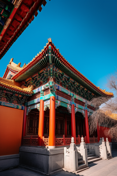 春季中国古代建筑城楼摄影图数字艺术37