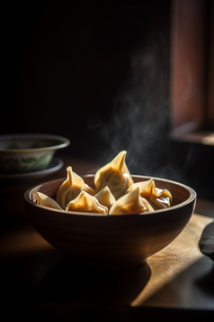 桌子上的美食蒸饺摄影图数字艺术5
