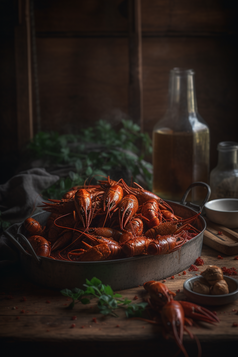 桌子上的美食龙虾摄影图数字艺术7