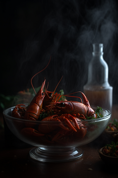 桌子上的美食龙虾摄影图数字艺术4