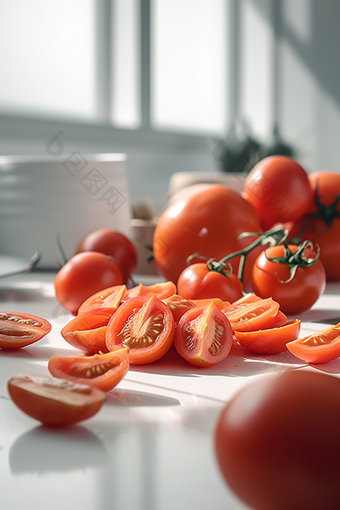 厨房的切片西红柿摄影图数字艺术51