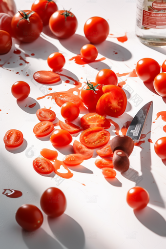 厨房的切片西红柿摄影图数字艺术50