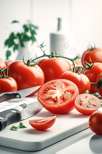 厨房的切片西红柿摄影图数字艺术44