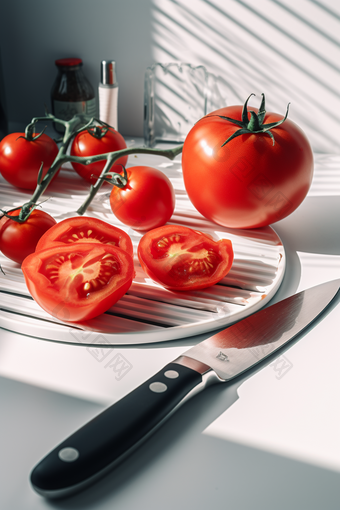 厨房的切片西红柿摄影图数字艺术45