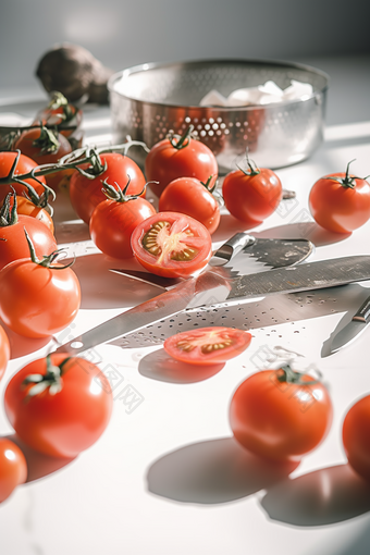 厨房的切片西红柿摄影图数字艺术46
