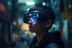 虚拟现实小男孩未来眼镜摄影图数字艺术10