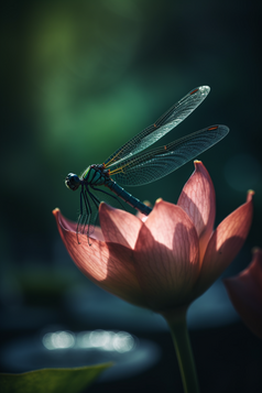 夏季莲花上的蜻蜓摄影图数字艺术9