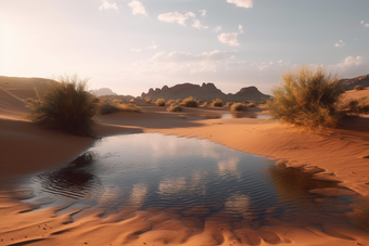 <strong>沙漠绿洲沙漠</strong>水源植物荒地摄影图3