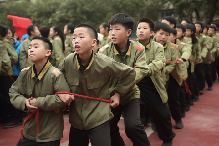 小学生运动游戏操场玩耍摄影图4