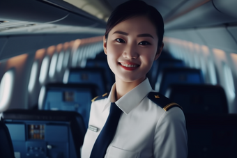 空姐乘务员飞机航班职业肖像摄影图32