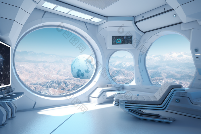 未来主义空间站宇宙太空站摄影图2