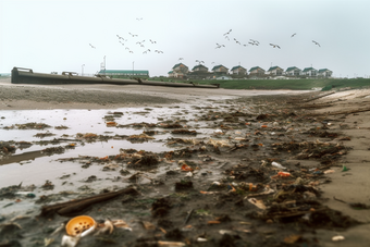 污染海滩<strong>保护环境</strong>垃圾摄影图13