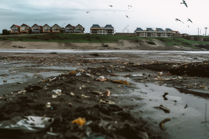 污染海滩保护环境垃圾水保护