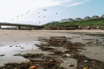 污染海滩<strong>保护环境</strong>垃圾摄影图11