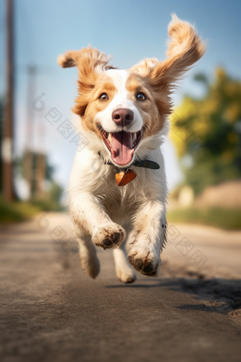 狗宠物晴朗的天气奔跑摄影图12
