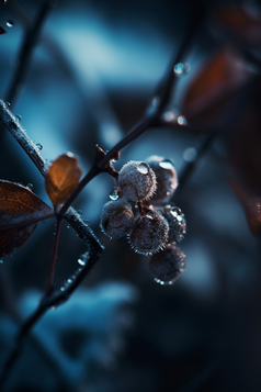 晶莹剔透水珠结霜植物花卉摄影图60