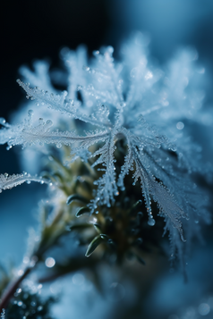 晶莹剔透水珠结霜植物花卉摄影图64