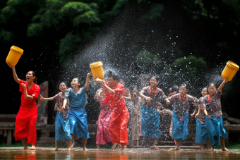 少数民族<strong>傣族泼水节</strong>节日喜庆