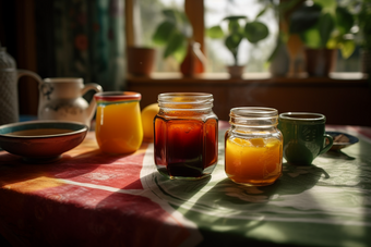 午后温馨果汁氛围红茶玻璃杯