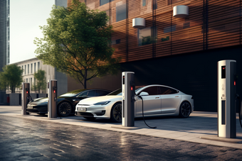 正在充电的新能源汽车科技智能
